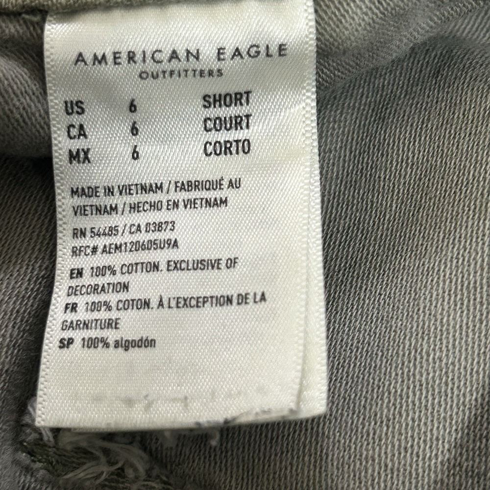 American Eagle Cotton Utility Pants - Women's 6 Short/Crop - Green Patch Pockets - Picture 10 of 11